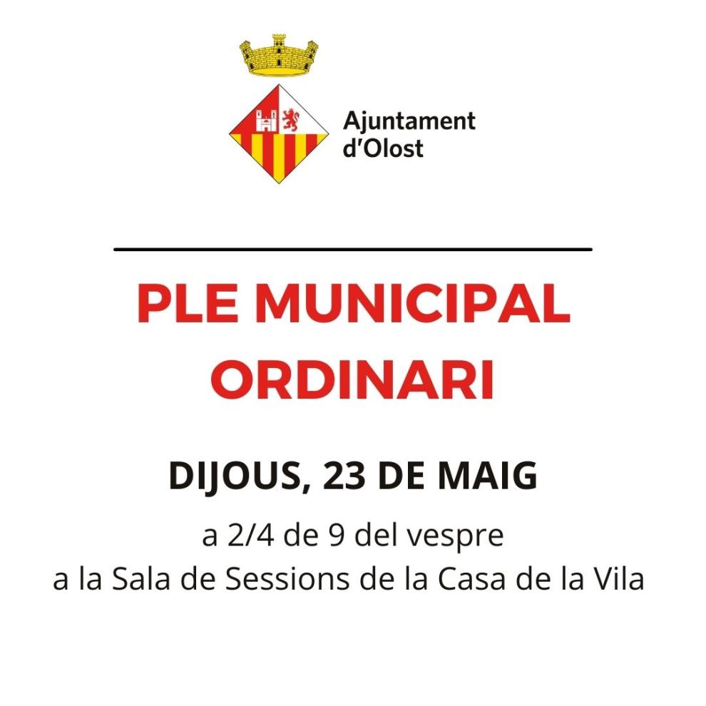Convocatòria de Ple Municipal Ordinari